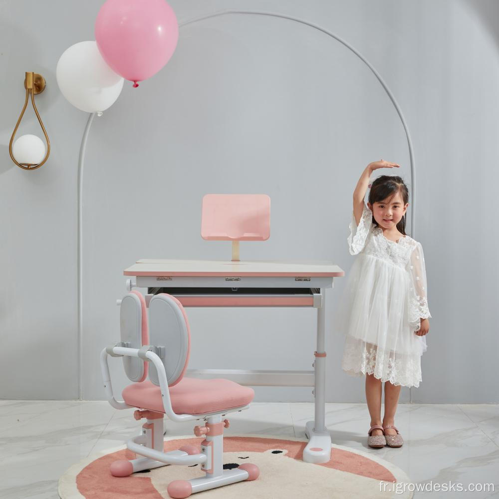 Table et chaise d'étude de meubles pour enfants réglables en hauteur