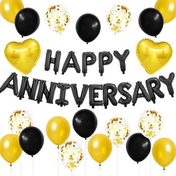 Black anniversary commemorative balloons