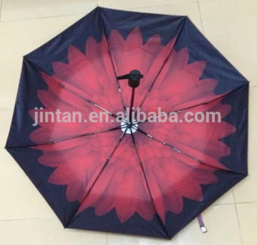 Rain Umbrella Frame Little Flower 3 Folding Umbrella