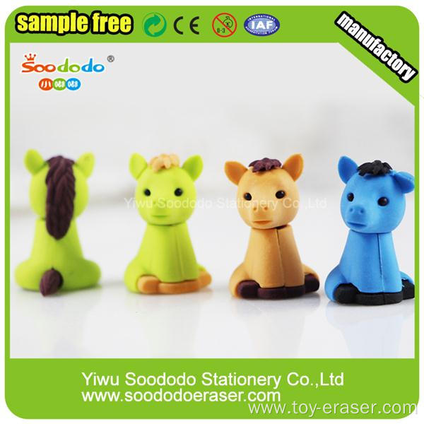 Cheap Customized School Promotional TPR Unicorn Horse eraser