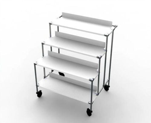 Three Layers Shop Display Stands Chrome Plated With Wheels