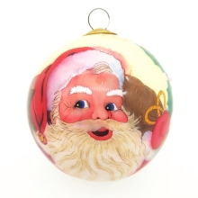 Customizable 8cm Santa Pattern Inside Painted Glass Christmas Tree Ornaments