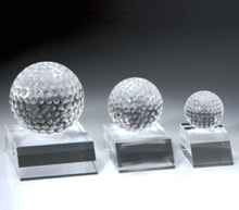 New design crystal award trophy with golf ball