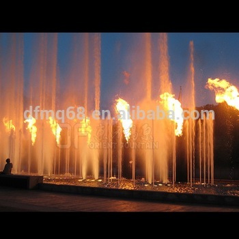 Large Music Fountain with Fire Spray Fountain Performace