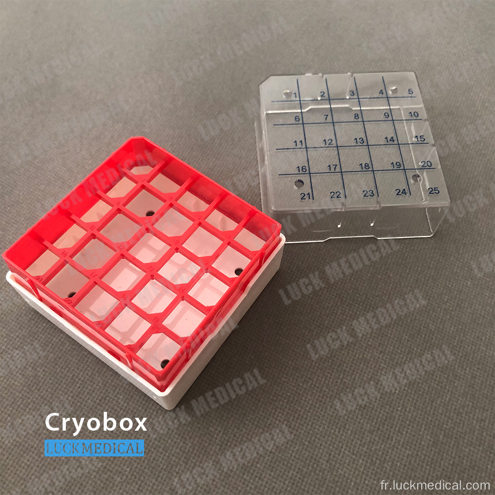 Cryobox pour le rangement cryovial PC plastique