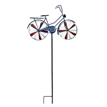 Old Glory Bicycle Windmill Stake: Patriotic Garden Flag for Independence Day