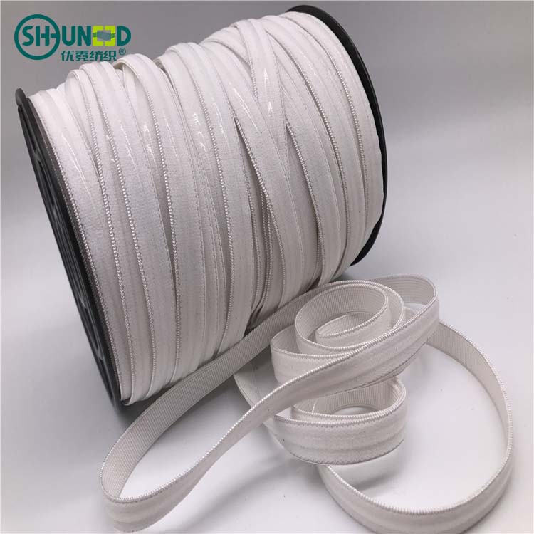 Hot sell customized colorful fashion nylon silicone drip elastic tape elastic band in rolls for bra underwear and garment