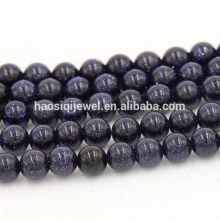 Haosiqi polished natural dark blue sand natural stone beads for jewelry making