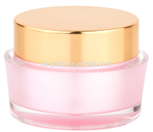 round shape acrylic cosmetic jar with aluminum lid