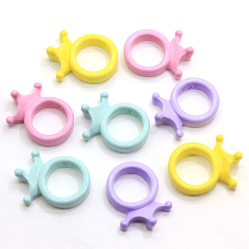 Φτηνές Kawaii Resin Princess Crown Ring Flat Back Cabochon Artificial DIY Craft Girls Party Ornament Dollhouse Toys