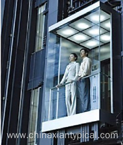 Square Panoramic Elevator with Glass Lift Cabin
