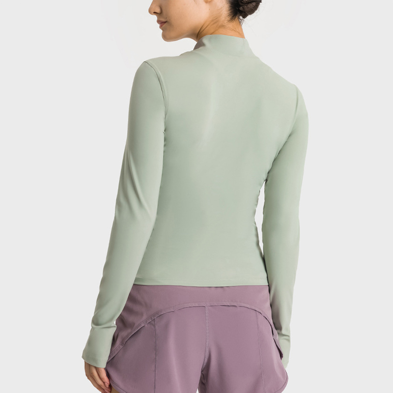 Doppelseitige Nylon-Reißverschluss-Womens Stretch-Reitbasisschicht