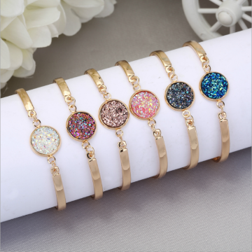 Silver plated round crystal bracelet sliding adjustable ladies jewelry birthday Valentine's Day gift bracelet stainless steel