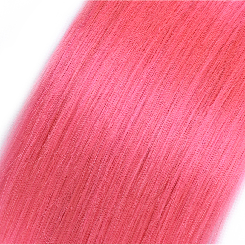 9a Grade Virgin Hair Wholesale Halloween Costumes Pink Straight Hair Extension Remy Hair WEAVING Silky Straight Wave >=45%