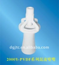 Plastic mixing eductor spray nozzle