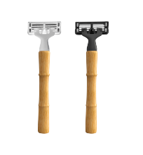 6 Blades Men Shaving Bamboo Razor - Eco Friendly Replaceable Blade Razor