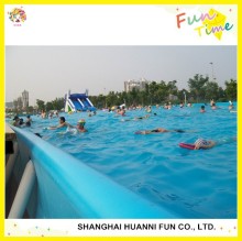 Summer swimming rectangular PVC outdoor above ground metal frame pools