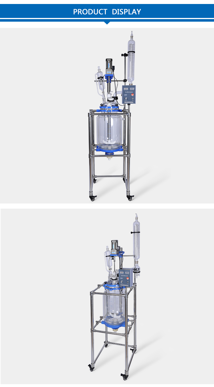 Laboratory using distiller double jacketed glass reactor
