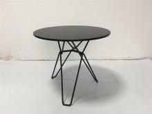 Round table with small black coffee table
