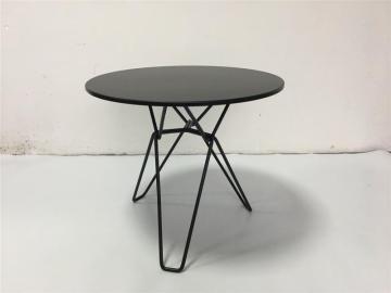 Round table with small black coffee table