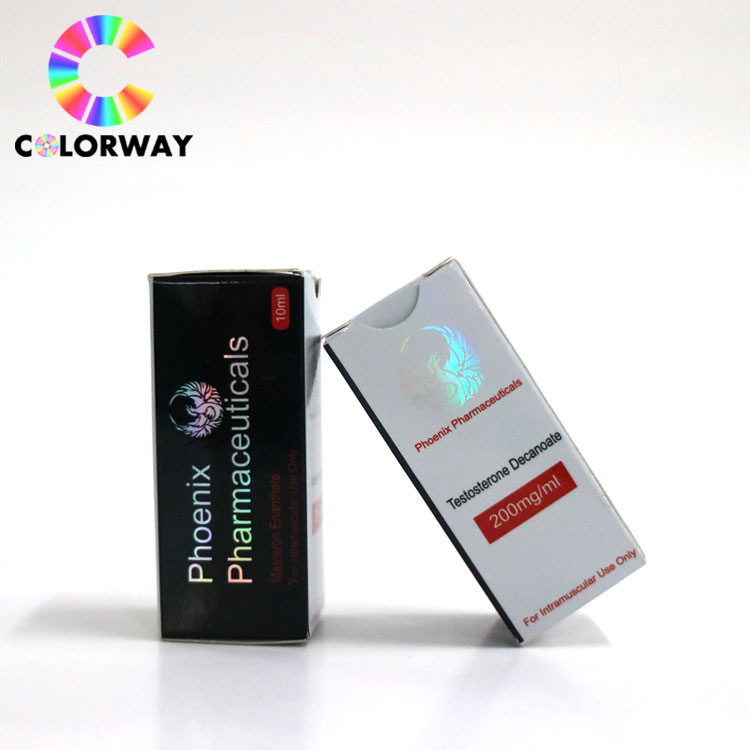 custom logo printed medicine 10ml hologram vial sticker and box