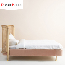 Nordic Solid Wood Bed: French & Japanese Style 1.8m Double Bed