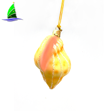 2020 Most Popular Hanging Mini Handblown Exquisite Beach Conch Sea Shell Glass Christmas Ornament