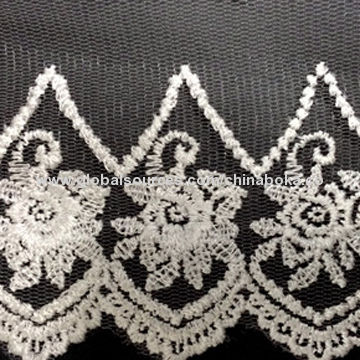 Water soluble lace running yard trim, dye-able