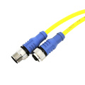 Yellow M12 Male to Female 4pin Connector Cable