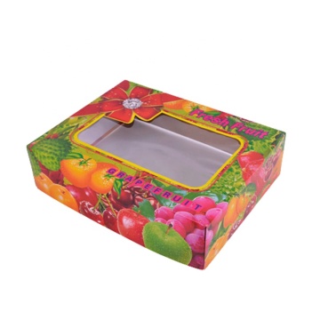Colorful Corrugated Paper Packing Boxes with Clear Window for Fruit Shipping