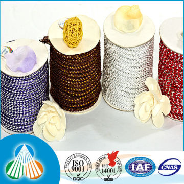 hollow braid coloured cotton threading rope