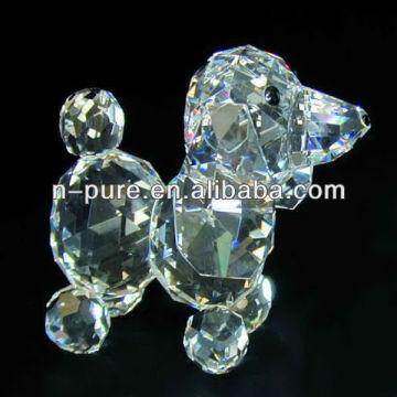 Lovely Small Dog Crystal Figurines Engraved