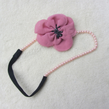 Pearl +Cotton Flower Elastic Headband Hair Accessories