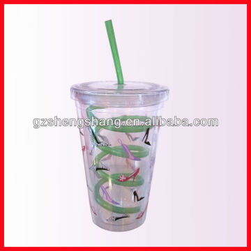16OZ double wall plastic cup,plastic double wall cup
