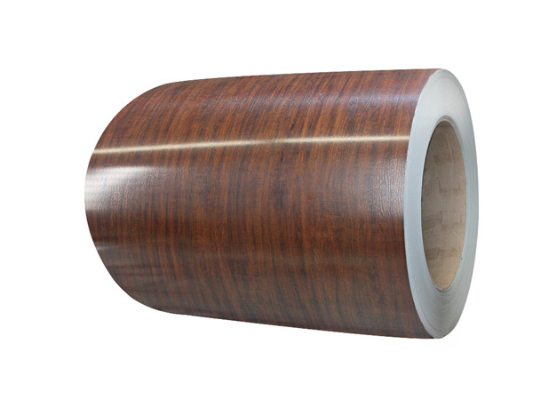 Wooden precoated metal coils