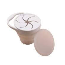 BPA Free Silicone Snack Cup with Lid - Collapsible Baby Snack Container