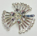 -Fan Shaped Alloy Rhinestone schoengesp met Verzilverd