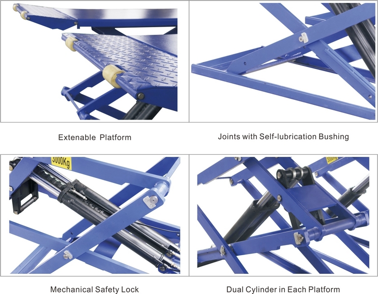 Commercial Grade 3000kgs/6600lbs Capacity Full Rise Scissor Lift