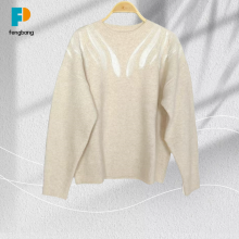 Minimalist Beaded Light Grey Knit Top