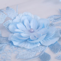 Rosa blau 3D Blume Spitze Stickerei Stoff