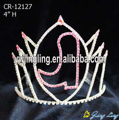 Pink rhinestone boot custom pageant crowns for Christmas