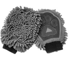 Microfiber Chenille Silicone Grooming Bath Brush Glove for Pets