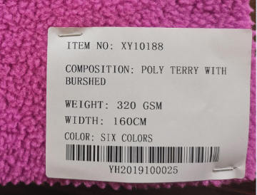 100% Polyester Poly Terry Fabrics