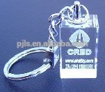 Cube Shaped Laser Crystal Key Ring for Promotional Gifts