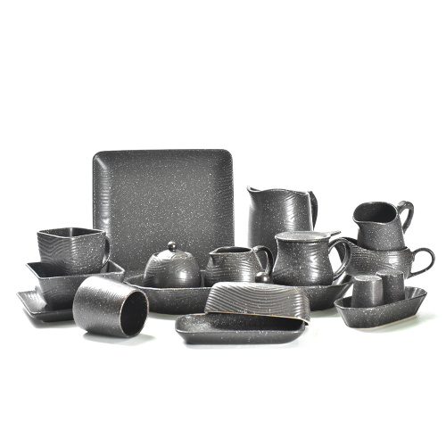 Amazon Ceramic Dinner Set Teller mattes schwarzes Geschirr