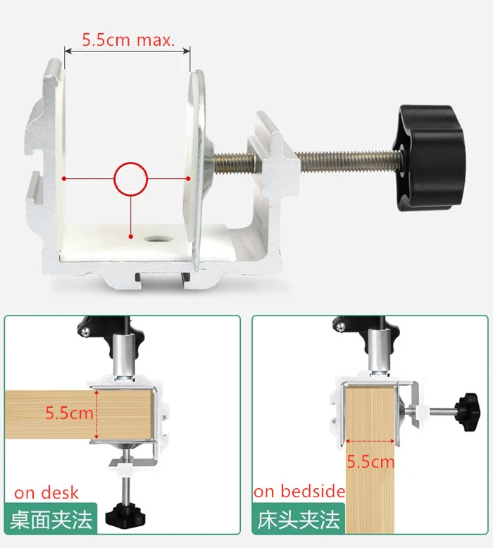 130cm Metal Aluminum Adjustable iPad iPhone Bed Holder Stand