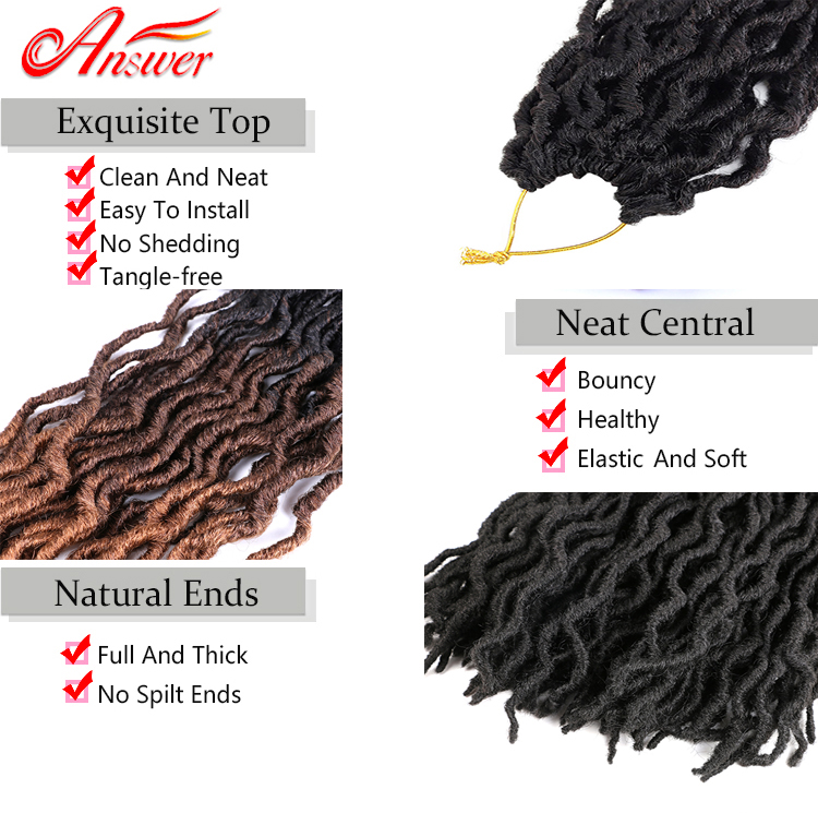 Hot Selling Wavy Gypsy Locs Crochet Hair Extension Synthetic Braiding Hair for Women Ombre Gypsy Locs