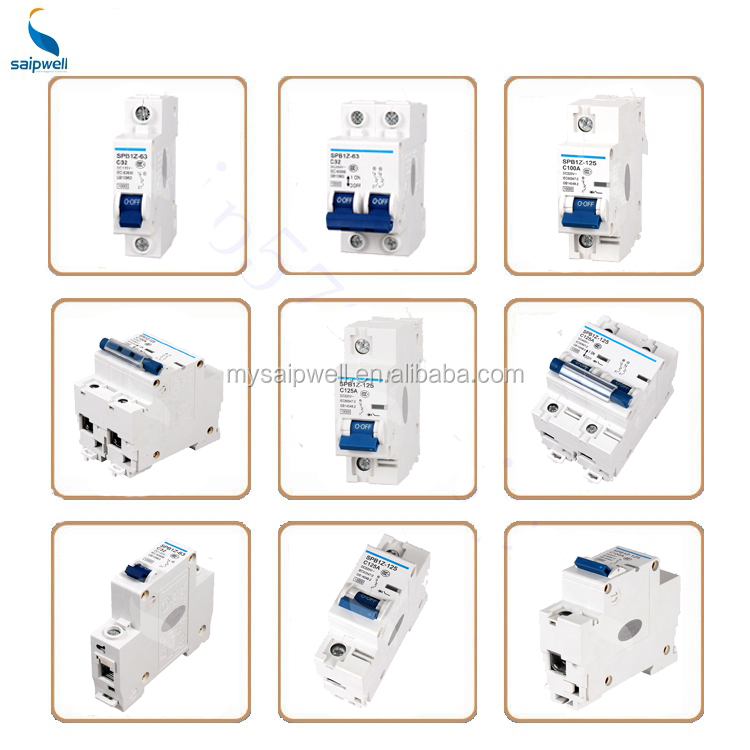 SAIP/SAIPWELL 1 Pole DC125/220V 100A IP65 Electrical MCCB Circuit Breakers WITH CE