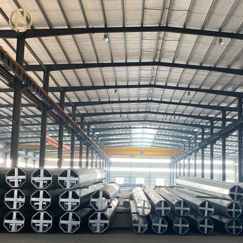 Galvanized Distribution Power Poles For Electrical Power Transmission