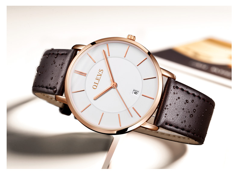 2021 Cheap OLEVS Men Quartz Luxury Minimalist Watches Week And Date Chronograph Sports Watch  Leather Strap Men's Watch For Men